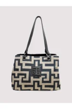 Τσάντα Perla Large Beige-Black - Image 2