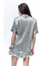 Pleated Shirt - Silver