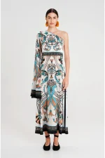 Fountain One Shoulder Long Dress - Silky - Image 5