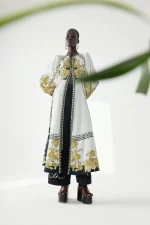 Baroqueen Floral Dress - Papyrus Burnished Gold