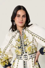 Baroqueen Floral Dress - Papyrus Burnished Gold - Image 4