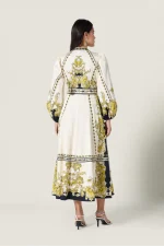 Baroqueen Floral Dress - Papyrus Burnished Gold - Image 6