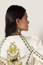 Baroqueen Floral Dress - Papyrus Burnished Gold - Image 7
