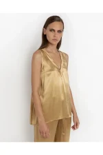 Liquid Gold Satin Top