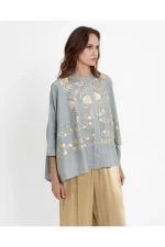 Sage Garden Embroidered Linen Shirt