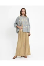 Sage Garden Embroidered Linen Shirt - Image 3