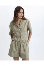 Sage Lattice Jacquard Shirt