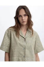 Sage Lattice Jacquard Shirt - Image 2
