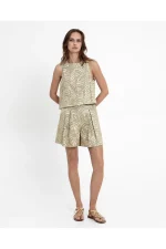 Art Deco Jacquard Pleated Shorts - Image 3