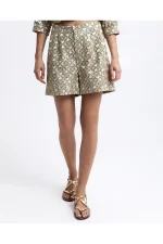 Geometric Gold Jacquard Shorts