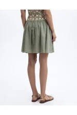 Olive Jacquard Waist Mini Skirt - Image 2