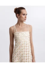 Ivory Gold Jacquard Maxi Dress - Image 2