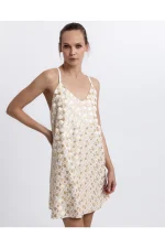 Ivory Gold Jacquard Mini Slip Dress - Image 2