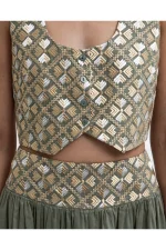 Geometric Jacquard Crop Vest Top - Image 4