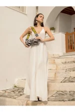 Τσάντα Serifos Ecru-Black