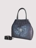 Τσάντα Thetis Small Leather Black Embossed