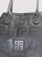 Τσάντα Thetis Small Leather Black Embossed - Image 2