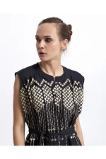 Mosaic Dress - Black/Gold - Image 2