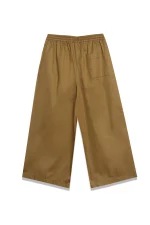 Cotton Culotte Pants - Olive