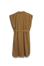 Belted Shirt Dress - Olive - Image 2