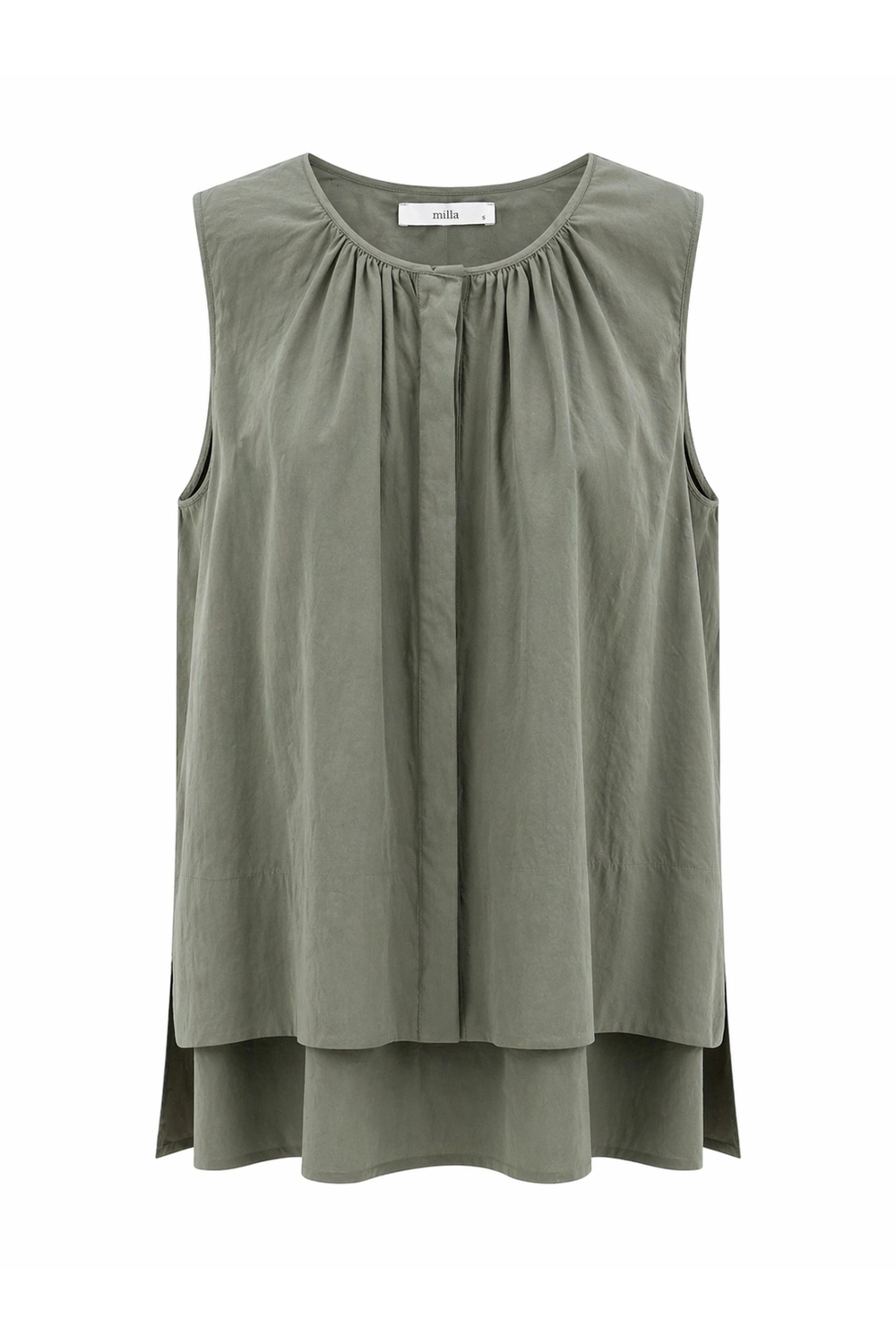 S26M-1155070-CH_1_mfa6qz.webp Layered Sleeveless Gathered Top - Chaki - Image 1