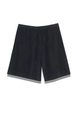 Linen Drawstring Shorts - Charcoal - Image 2