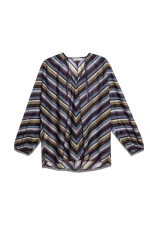 Striped Tie Detail Blouse