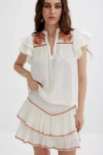 Vania Top - Papyrus / Burnt Orange - Image 3