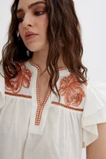Vania Top - Papyrus / Burnt Orange - Image 4