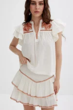 Vannie Skirt - Papyrus / Burnt Orange - Image 4