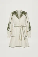 Verena Dress - Papyrus / Calla Green