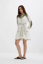 Verena Dress - Papyrus / Calla Green - Image 2
