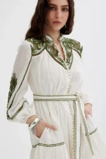 Verena Dress - Papyrus / Calla Green - Image 3