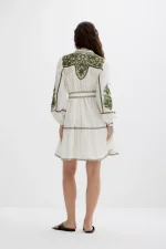 Verena Dress - Papyrus / Calla Green - Image 4