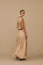 Grecian Pleat Dress - Image 3