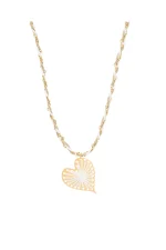 Heart Stitches Necklace - White