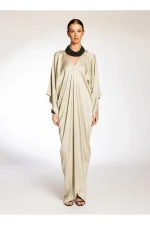 Two V Elxis Dress - Beige - Image 3