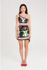Pomegranate Wrap Mini Skirt