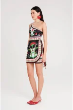 Pomegranate Wrap Mini Skirt - Image 2