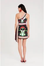 Pomegranate Wrap Mini Skirt - Image 3