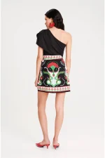 Pomegranate Wrap Mini Skirt - Image 6
