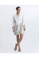 Persephone Wrap Dress - Stone/Gold