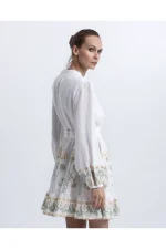 Persephone Wrap Dress - Stone/Gold - Image 3