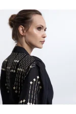 Constellation Crop Blouse - Black/Gold - Image 2
