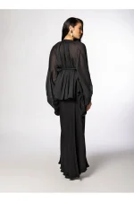 Bias Cut Elxis Skirt - Black - Image 2
