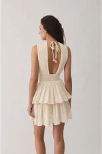 Chloe Lurex Dress - Ivory - Image 2