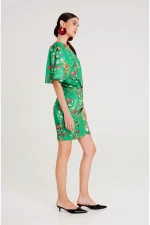 Exotic One Shoulder Mini Dress - Jacquard - Image 2
