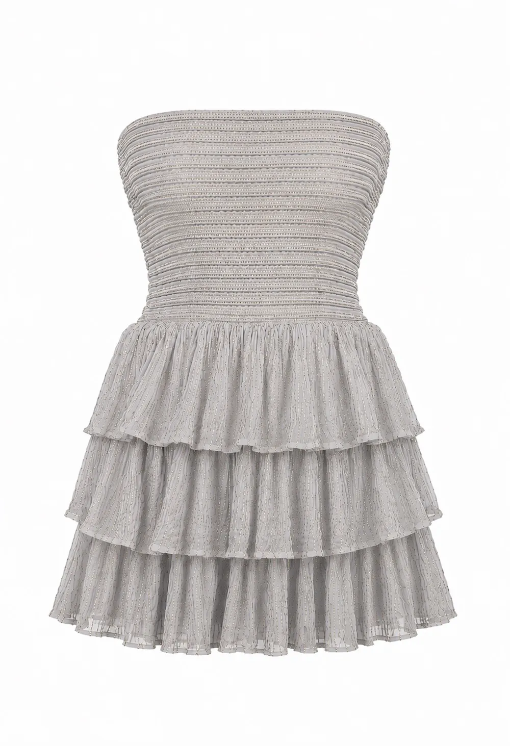 medusa_grey Medusa Lurex Mini Dress - Grey - Image 1