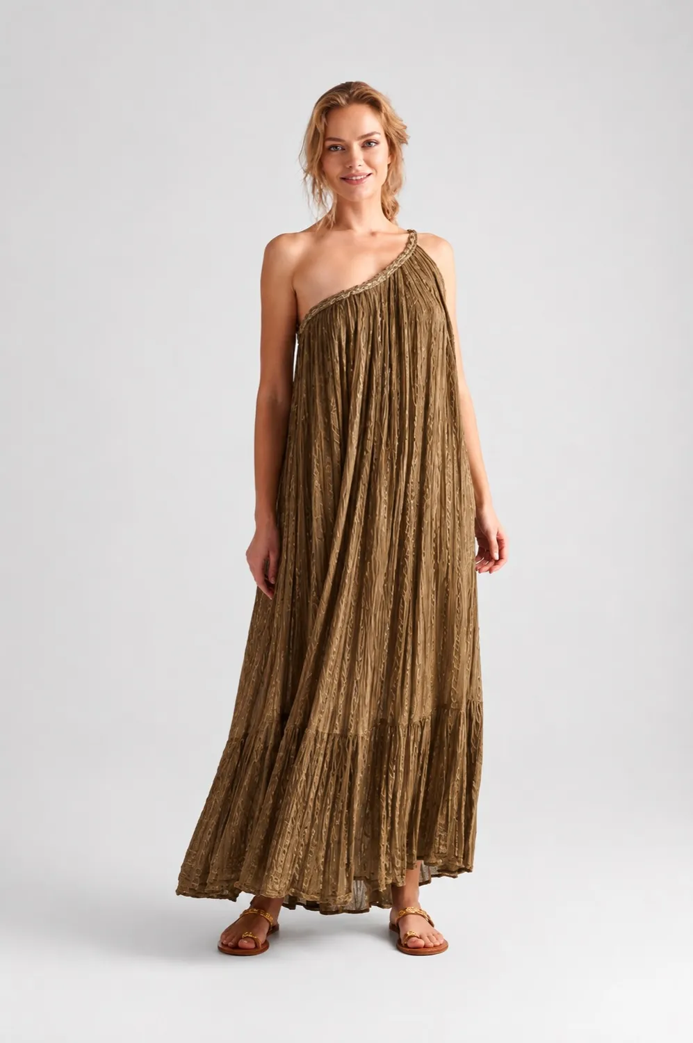 1020803982-MO_misdop.webp Nafsika Lurex Dress - Mocha - Image 1