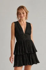 Chloe Lurex Dress - Black